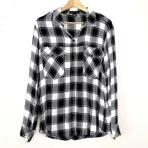 Sanctuary Tartan Plaid Boyfriend Flannel Shirt Womens Small Soft Cotton